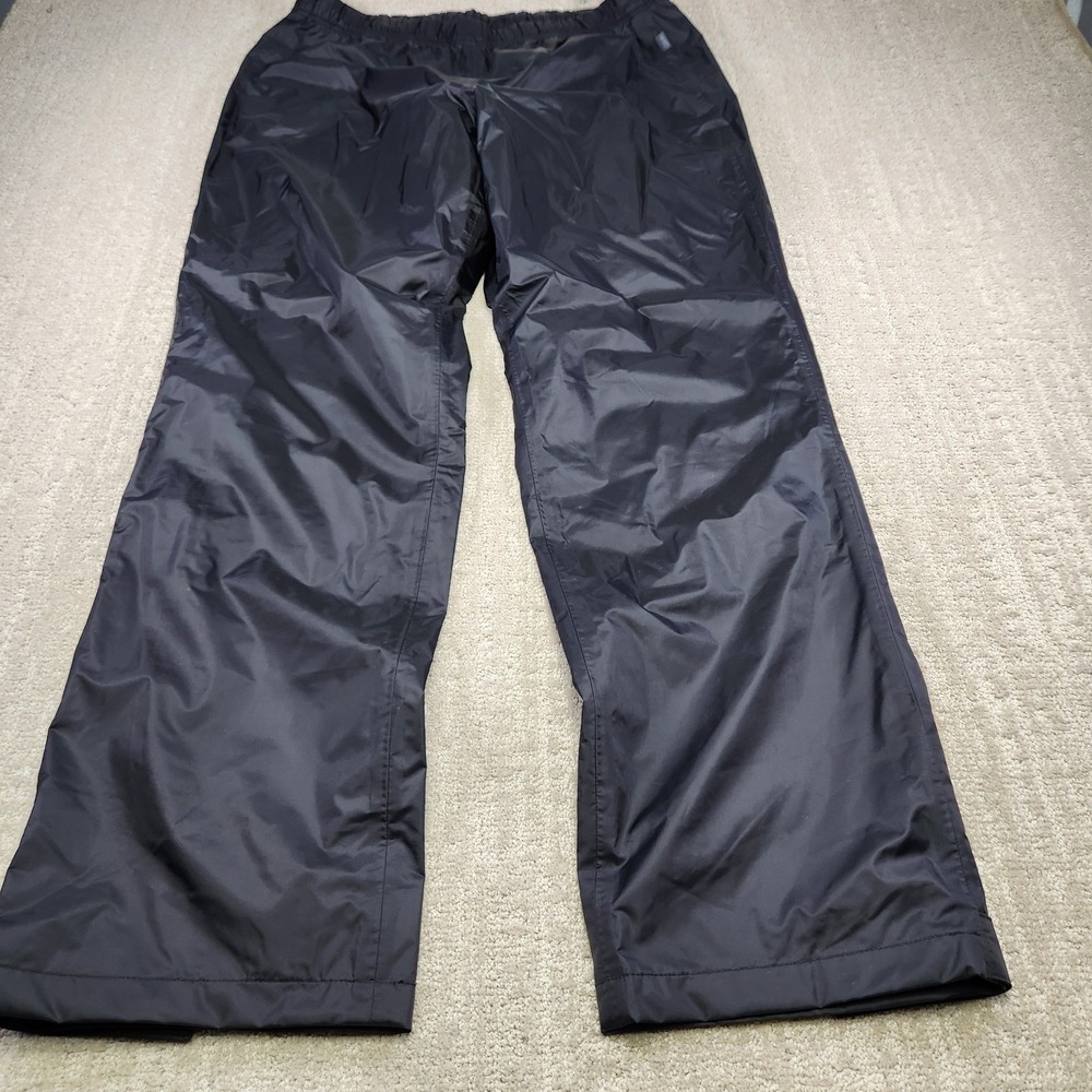 Cabelas Rain Pants Men Medium 4‎ Most Waterproof Black Mesh Lined Straight Leg